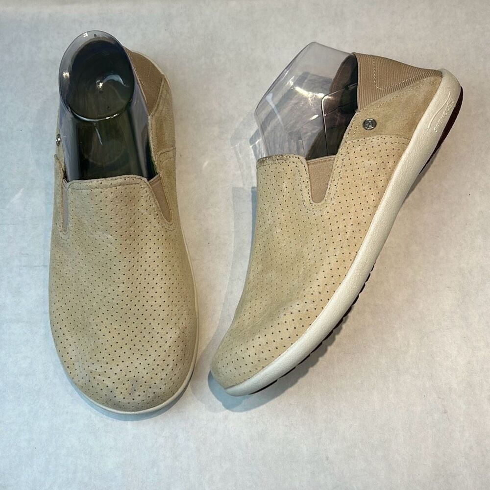Spenco Convertible Sterling Orthotic Mule Shoes Slip Ons Sz 10 Tan Suede Leather